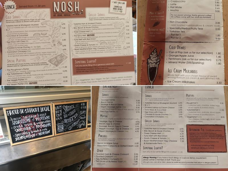 NOSH Menu