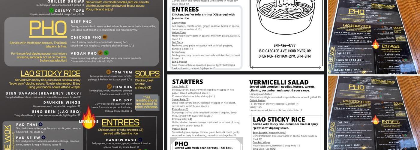 Pho River Menu