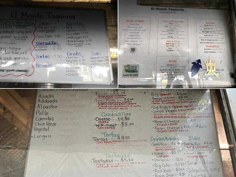 El Monte Taqueria Menu