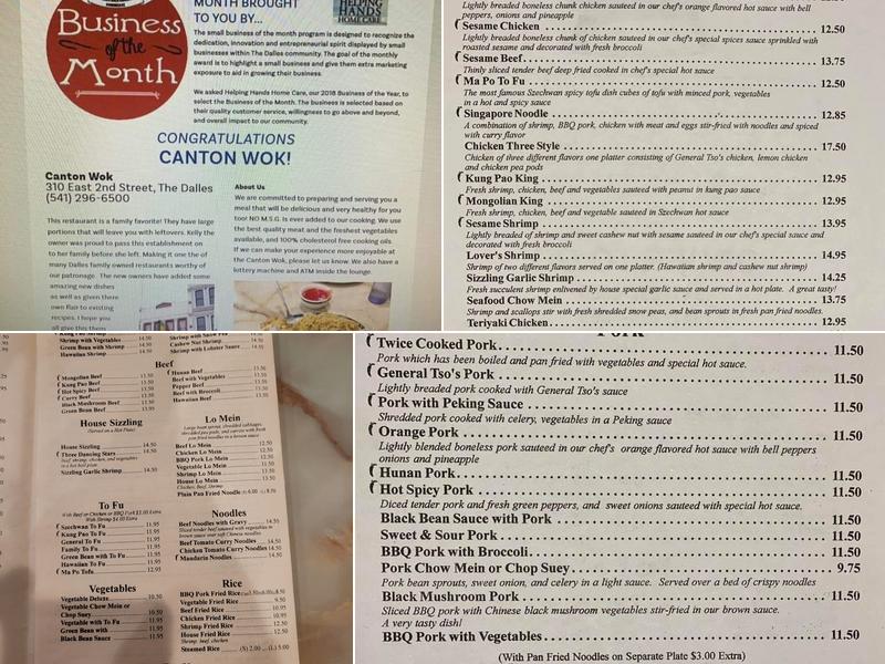 Canton Wok Menu