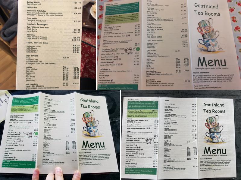 Goathland Tea Rooms Menu