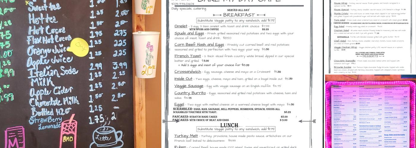 Bake My Day Cafe Menu