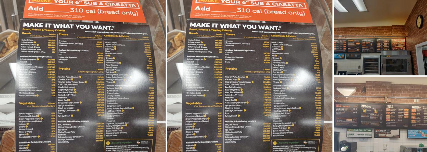 Subway Menu
