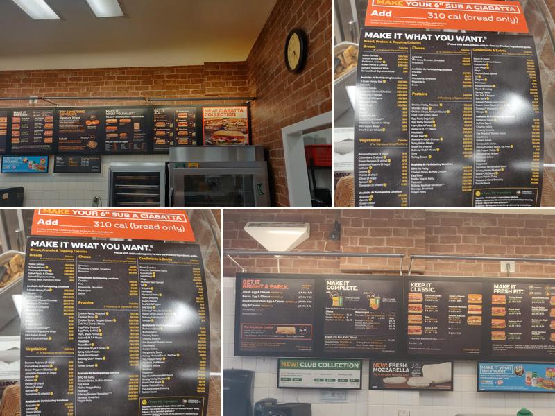 Subway Menu