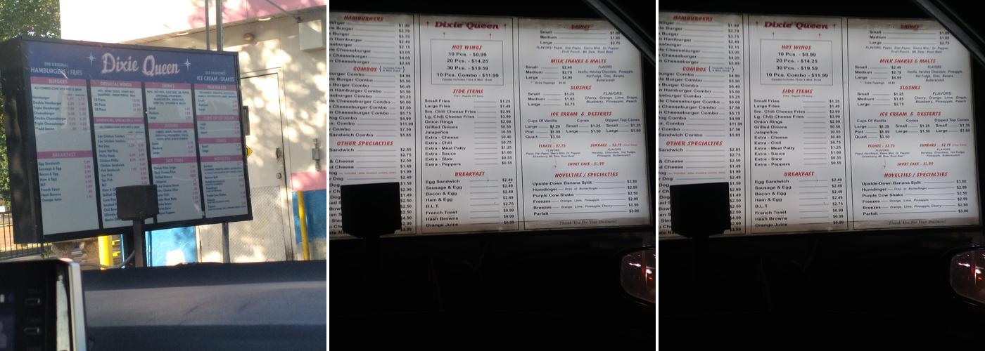 Dixie Queen Menu