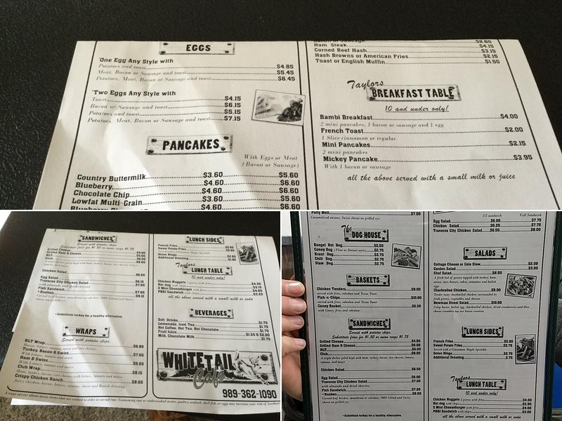 Whitetail Cafe Menu