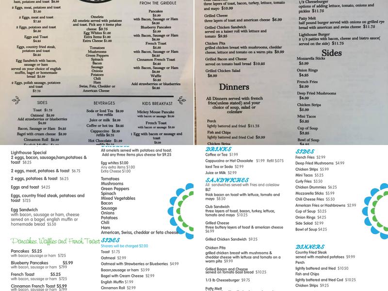 Lighthouse Cafe Menu