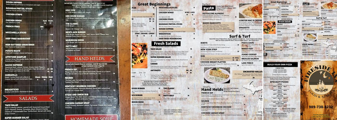 Fireside Inn Menu