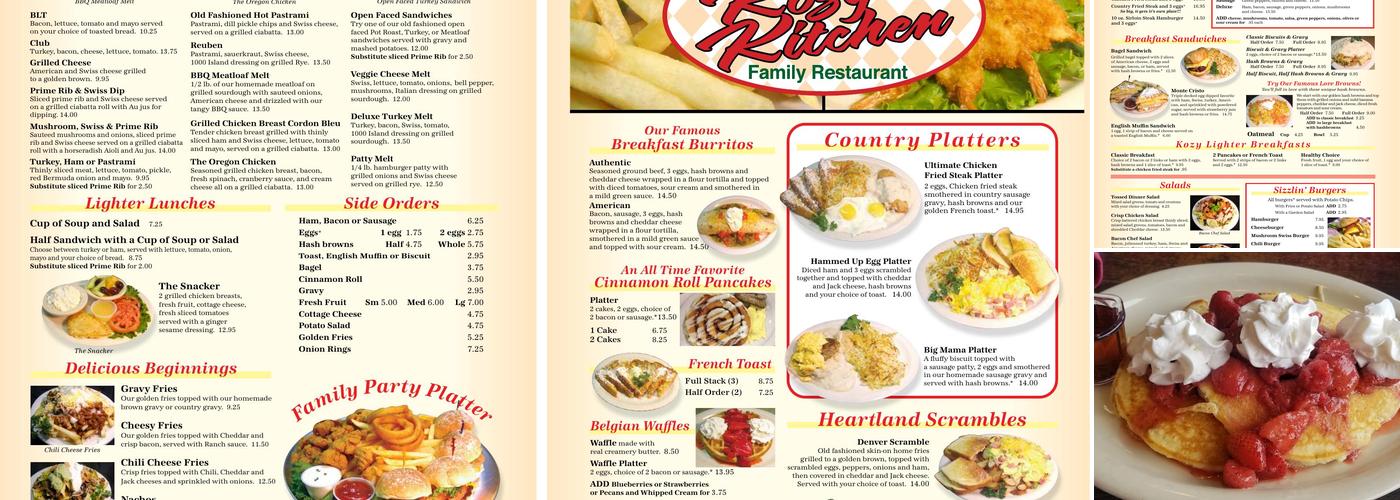 Kozy Kitchen Menu