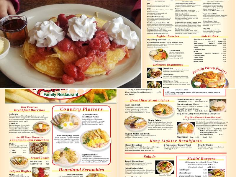 Kozy Kitchen Menu
