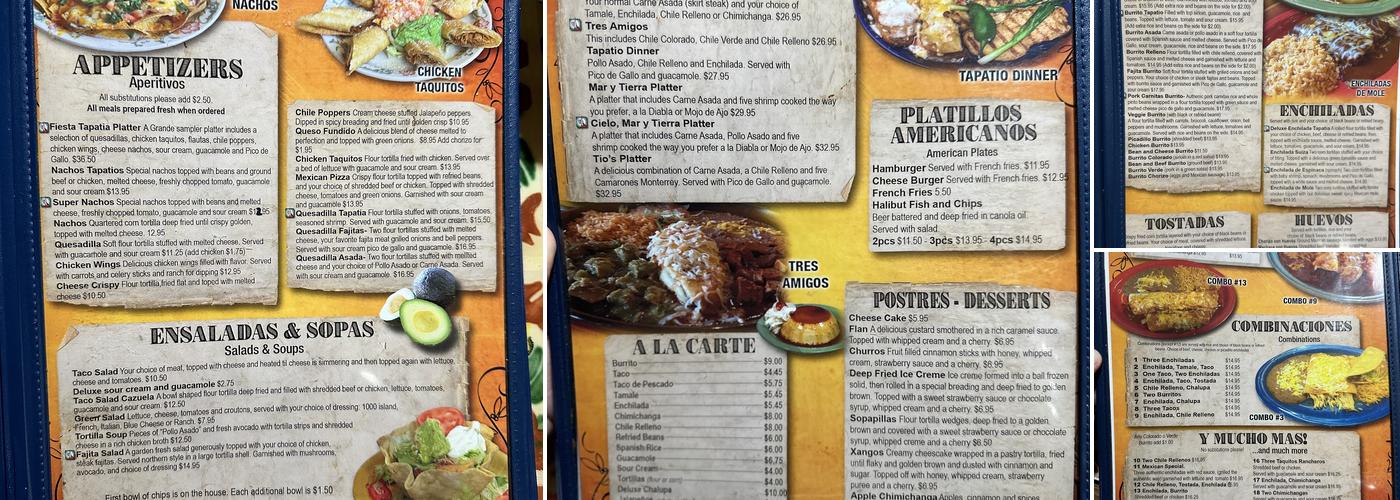 El Tapatio Menu