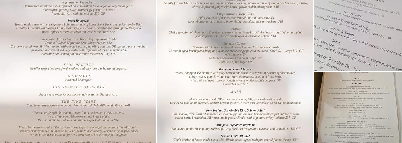 Alloro Wine Bar & Restaurant Menu