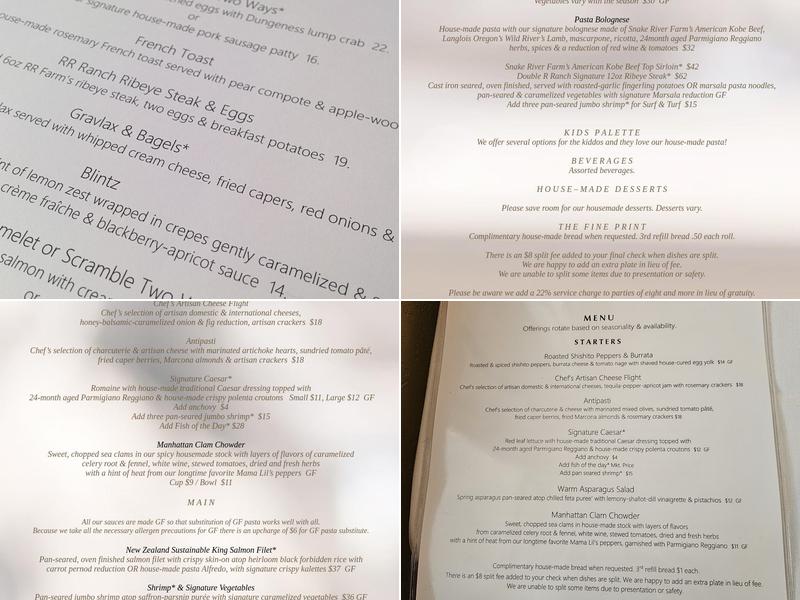 Alloro Wine Bar & Restaurant Menu