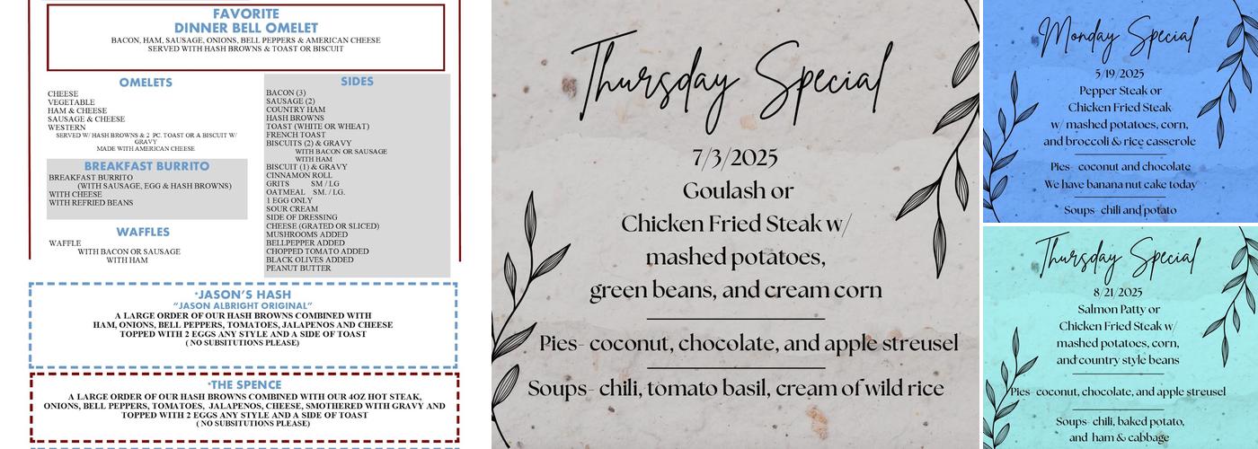 Dinner Bell Menu