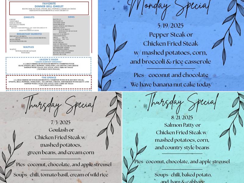 Dinner Bell Menu