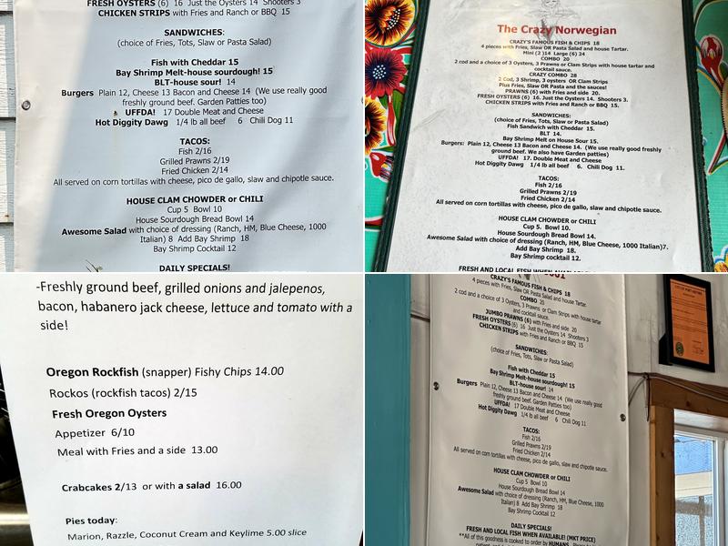 The Crazy Norwegian's Fish & Chips Menu