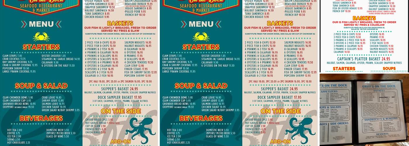 Griff's On the Dock Menu