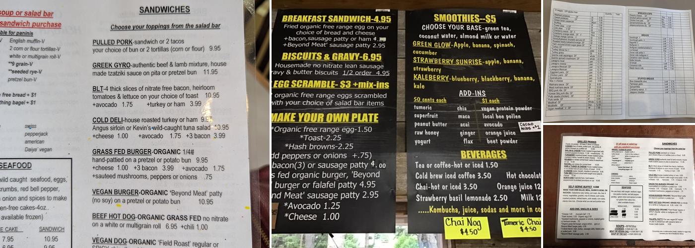 Golden Harvest Herban Farm and Bakery Menu