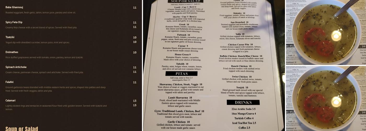 Cafe Mediterranean Menu