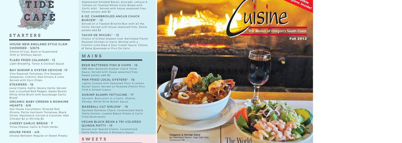 High Tide Café Menu