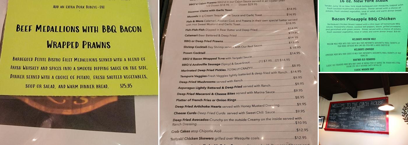 Coach House Menu