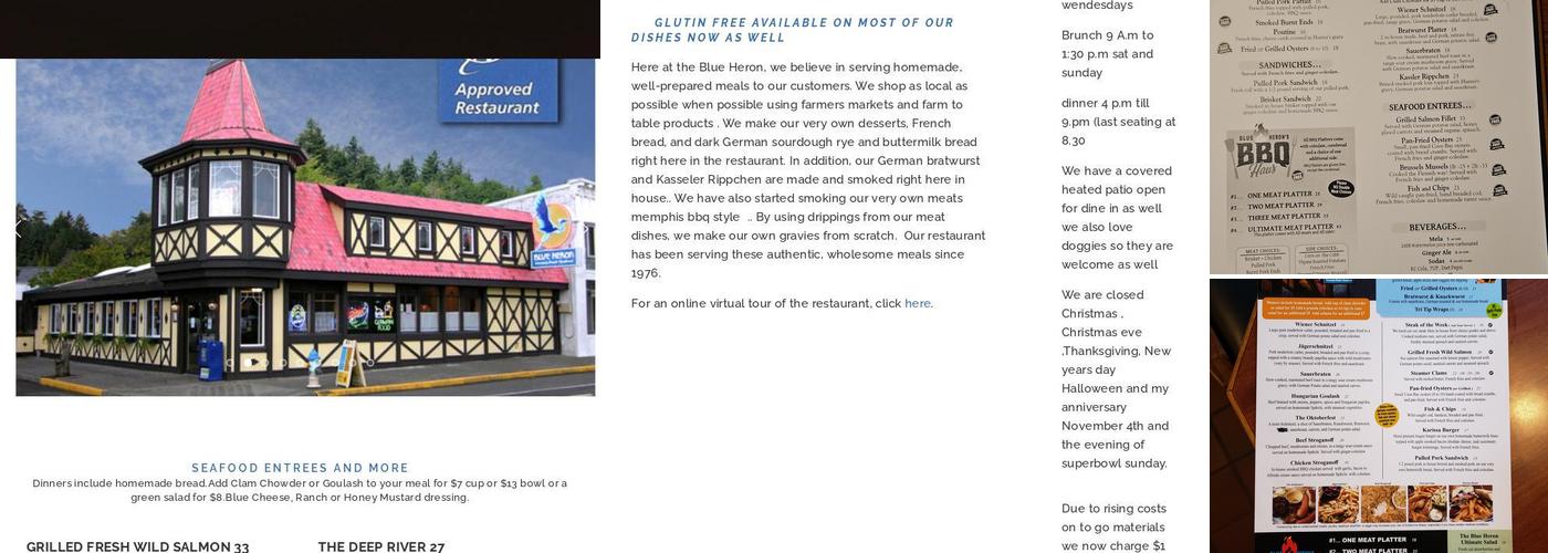 Blue Heron Bistro Menu