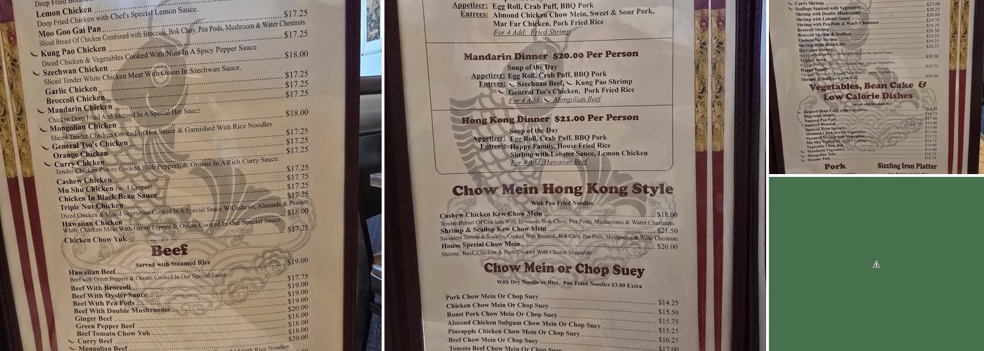 Ocean Garden Menu