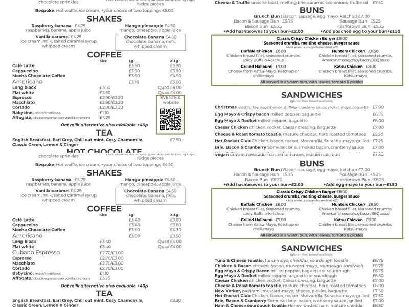 The Fern at the Pavilion Menu