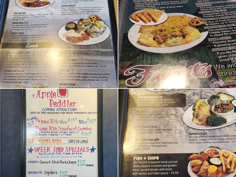 The Apple Peddler Restaurant Menu