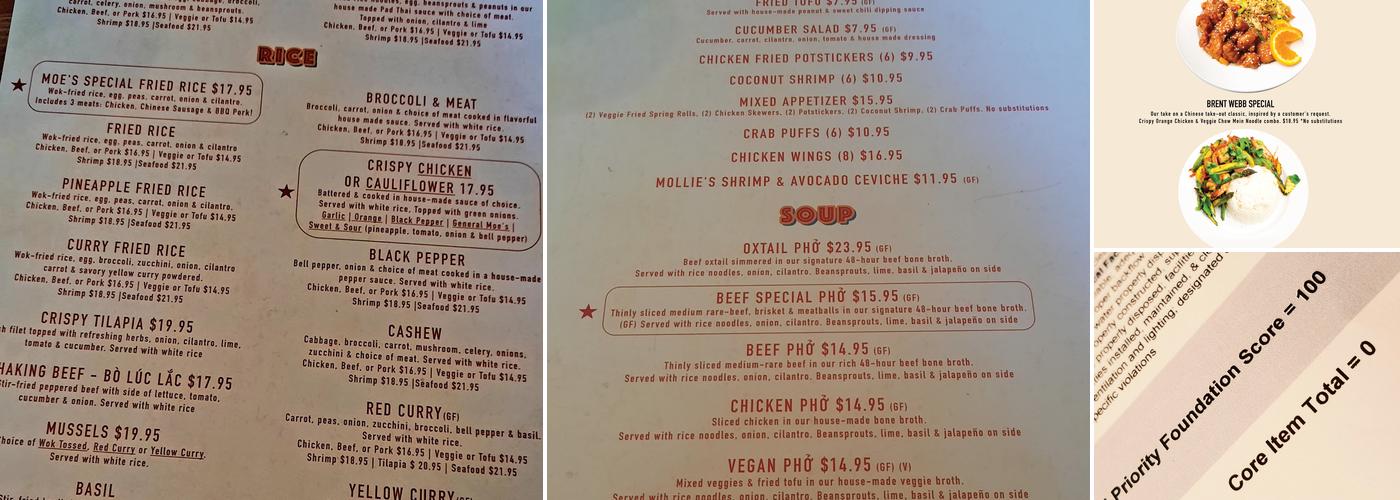 Moe Phở - Noodles & Cafe Menu