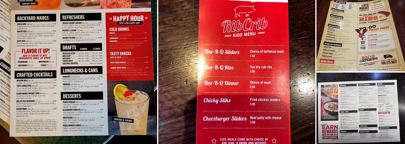 RibCrib BBQ Menu