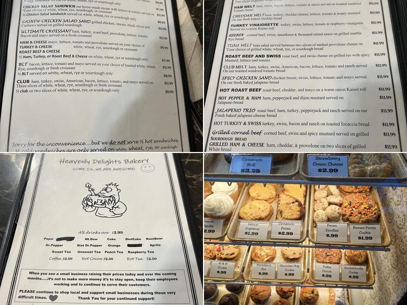 Heavenly Delights Menu