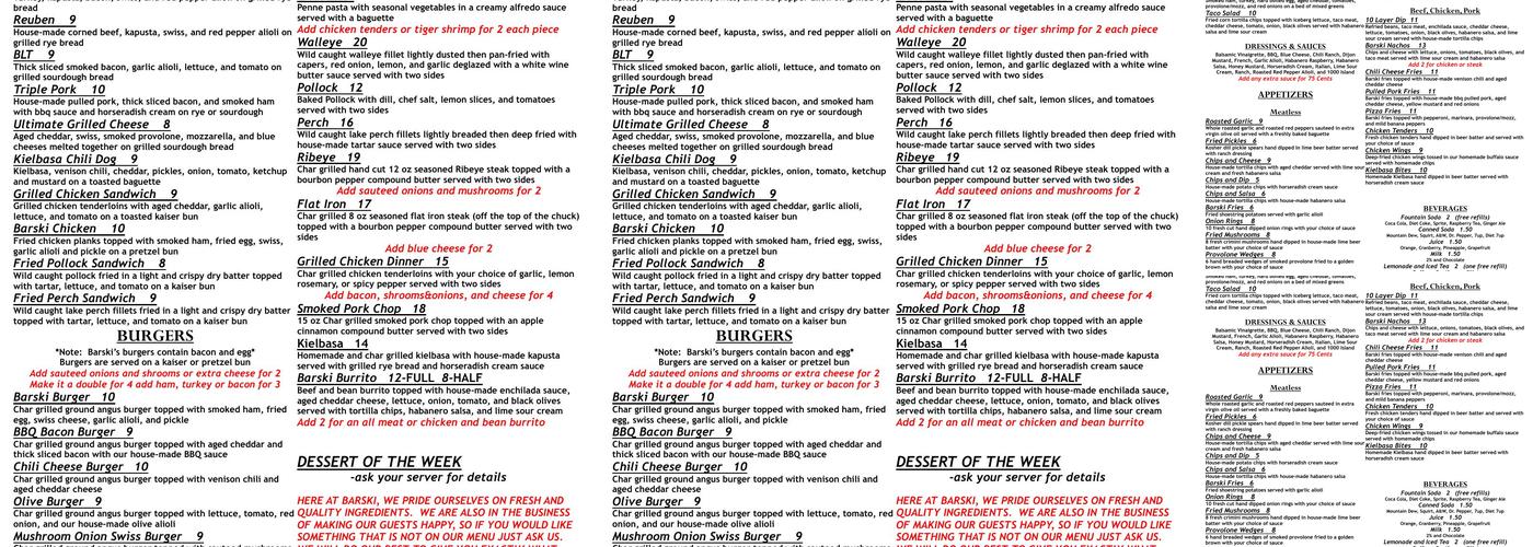 Barski Menu