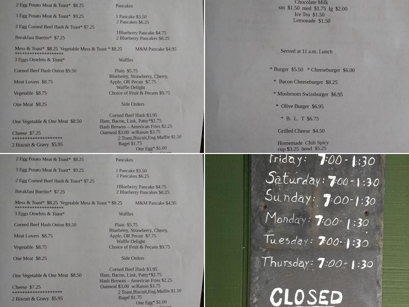 Blossom's Restaurant Menu