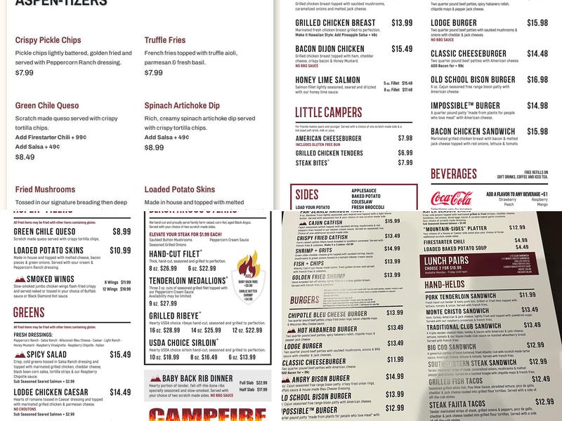 Aspen Creek Grill Menu
