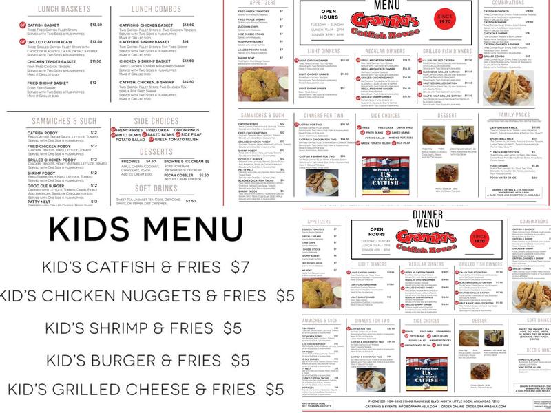 Grampa's Catfish & Seafood Menu