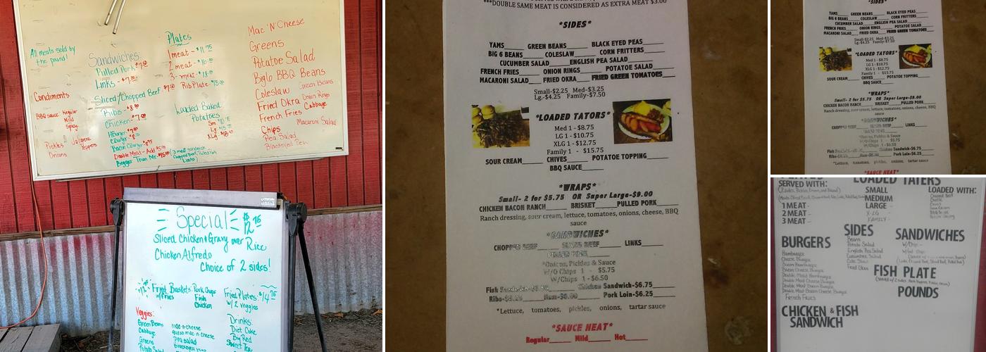 Big 6 Bar-B-Que Menu