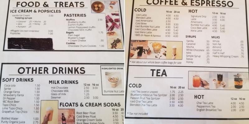 The Clean Brew Laundry Menu