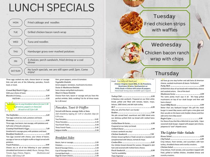 Invention Restaurant - Milan, OH Menu