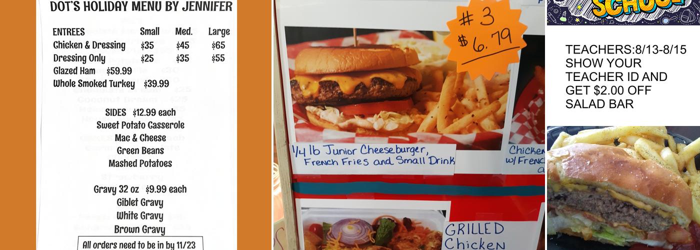 Dot's Place Menu