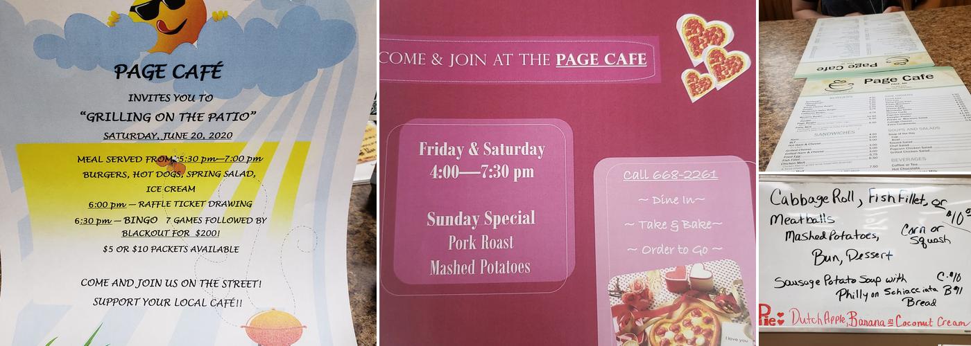 Page Café Menu