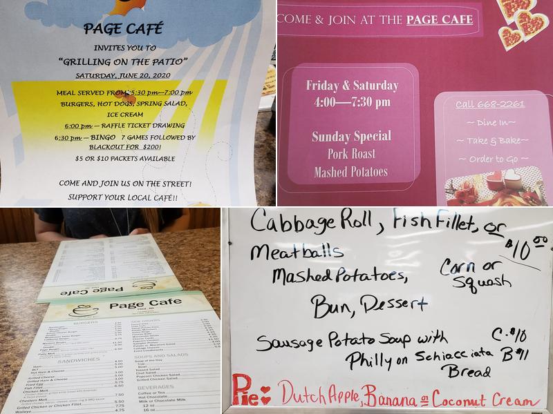 Page Café Menu