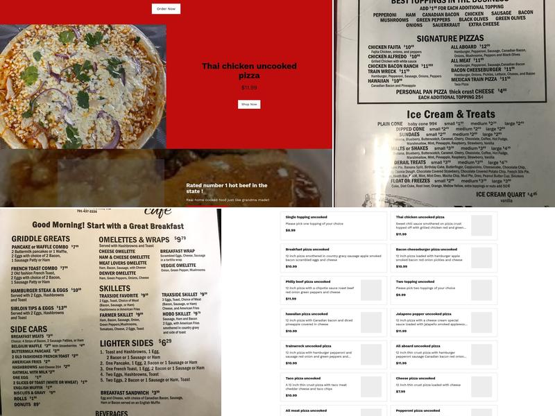Traxside Cafe Menu