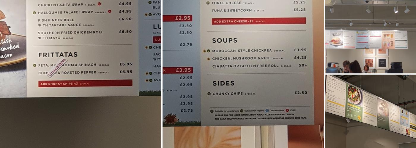 Marks & Spencer Cafe Menu