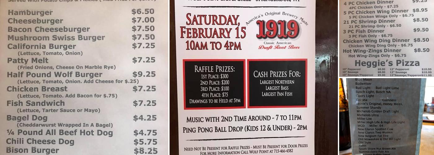 Wolf Point Bar & Grill Menu