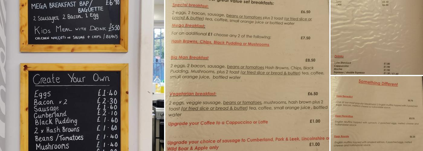 Square Deal Cafe Menu