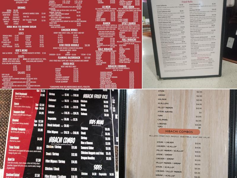 Hoshi Japanese Cuisine Menu