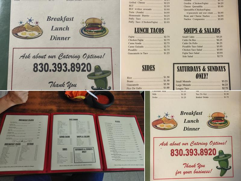 Matas Cafe Menu