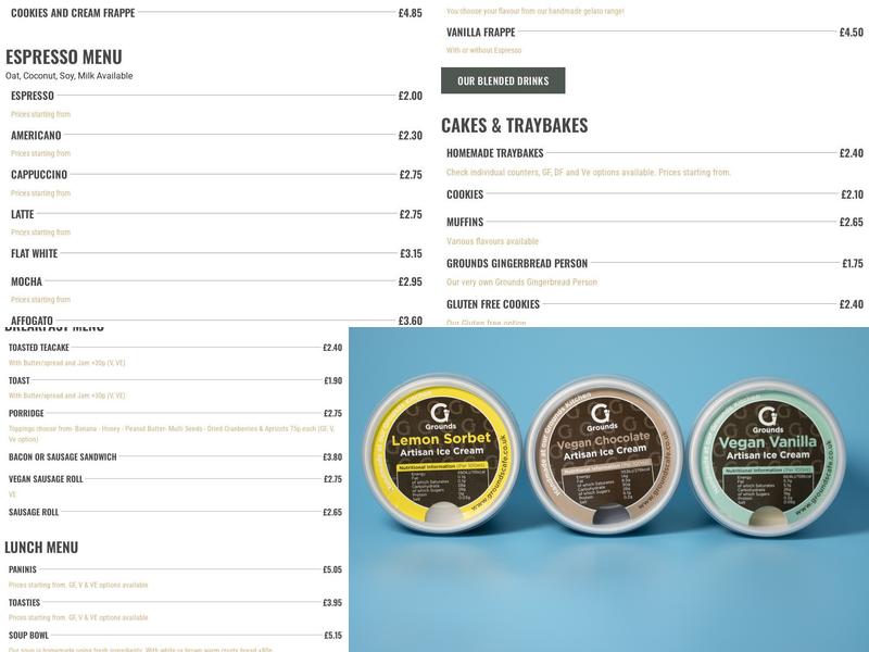 Grounds Café Salcey Menu