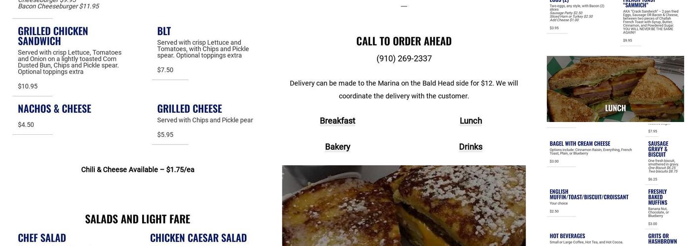 Island Times Cafe Menu